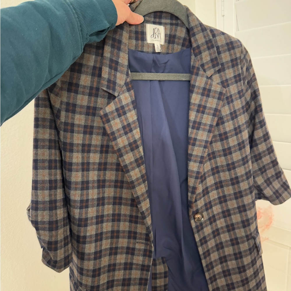 Plaid Blazer with Blue Lining